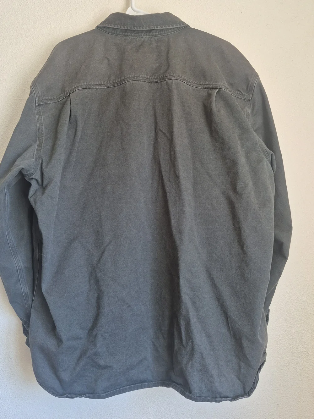 Carhartt Men's Washed Dark Gray Button-Up Shirt Jacket